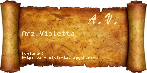 Arz Violetta névjegykártya
